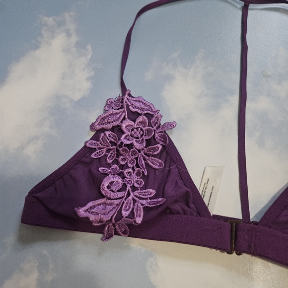Out From Under Urban Outfitters Purple Bralette Lace Embroidery Bralette Bra - Picture 9 of 15